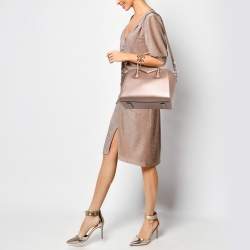 Pre Owned Givenchy Metallic Pink Leather Small Antigona Satchel