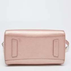 Pre Owned Givenchy Metallic Pink Leather Small Antigona Satchel