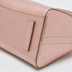 Pre Owned Givenchy Metallic Pink Leather Small Antigona Satchel