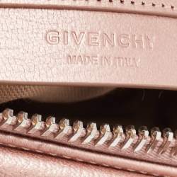 Pre Owned Givenchy Metallic Pink Leather Small Antigona Satchel