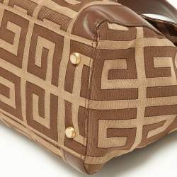 Givenchy Brown Monogram Canvas and Leather Top Handle Bag