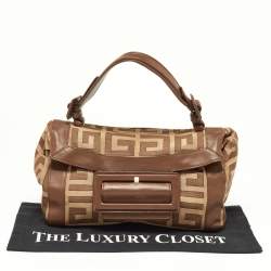 Givenchy Brown Monogram Canvas and Leather Top Handle Bag