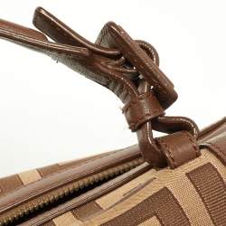 Givenchy Brown Monogram Canvas and Leather Top Handle Bag