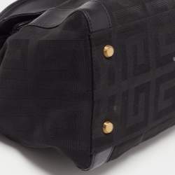 Givenchy Black Monogram Canvas and Leather Top Handle Bag