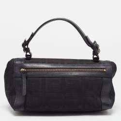 Givenchy Black Monogram Canvas and Leather Top Handle Bag