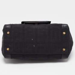 Givenchy Black Monogram Canvas and Leather Top Handle Bag