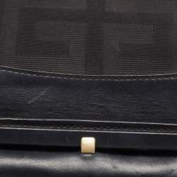 Givenchy Black Monogram Canvas and Leather Top Handle Bag