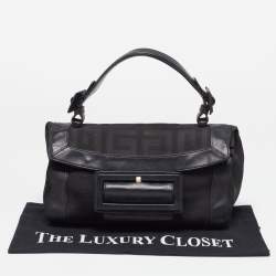 Givenchy Black Monogram Canvas and Leather Top Handle Bag