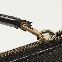 Pre Owned Givenchy Black Leather Graphic Print Zip Pouch