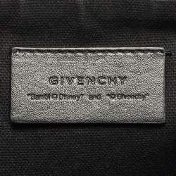Pre Owned Givenchy Black Leather Graphic Print Zip Pouch