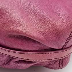 Pre Owned Givenchy Purple Leather Logo Hobo