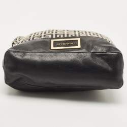 Pre Owned Givenchy Black/Grey Monogram Canvas and Leather Hobo