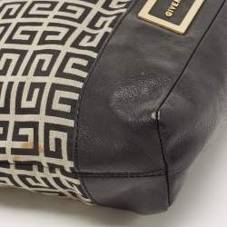 Pre Owned Givenchy Black/Grey Monogram Canvas and Leather Hobo