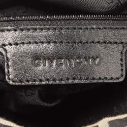 Pre Owned Givenchy Black/Grey Monogram Canvas and Leather Hobo