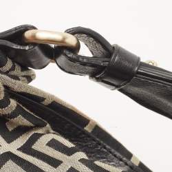 Pre Owned Givenchy Black/Grey Monogram Canvas and Leather Hobo