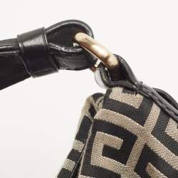 Pre Owned Givenchy Black/Grey Monogram Canvas and Leather Hobo
