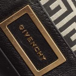 Pre Owned Givenchy Black/Grey Monogram Canvas and Leather Hobo