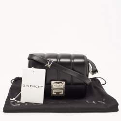 Pre Owned Givenchy Black Quilted Leather 4G Logo Flap Crossbody Bag
