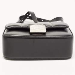 Pre Owned Givenchy Black Quilted Leather 4G Logo Flap Crossbody Bag