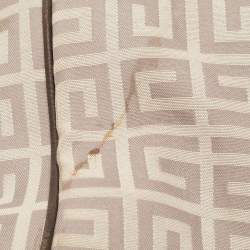 Pre Owned Givenchy Dark Brown/Beige Monogram Canvas and Leather Double Zip Tote