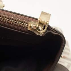 Pre Owned Givenchy Dark Brown/Beige Monogram Canvas and Leather Double Zip Tote