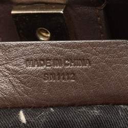 Pre Owned Givenchy Dark Brown/Beige Monogram Canvas and Leather Double Zip Tote