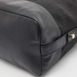 Pre Owned Givenchy Black Monogram Canvas and Leather Zip Satchel