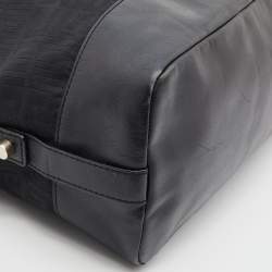 Pre Owned Givenchy Black Monogram Canvas and Leather Zip Satchel