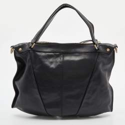 Givenchy Black Leather Ruched Hobo