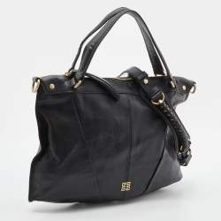 Givenchy Black Leather Ruched Hobo