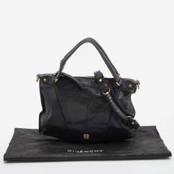 Givenchy Black Leather Ruched Hobo