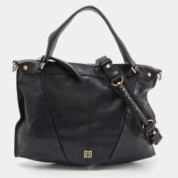 Givenchy Black Leather Ruched Hobo