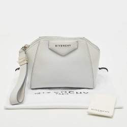Pre Owned Givenchy Pale Blue Leather Antigona Wristlet Clutch