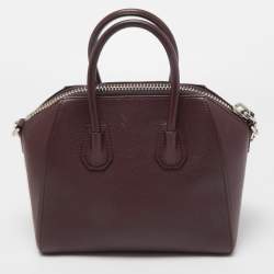 Pre Owned Givenchy Burgundy Leather Small Antigona Satchel