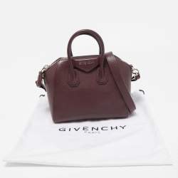 Pre Owned Givenchy Burgundy Leather Small Antigona Satchel