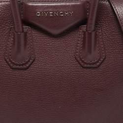 Pre Owned Givenchy Burgundy Leather Small Antigona Satchel