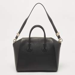 Pre Owned Givenchy Black Leather Medium Antigona Satchel
