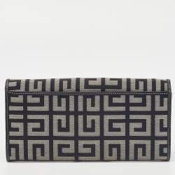 Pre Owned Givenchy Black/Grey Monogram Canvas and Leather Continental Wallet