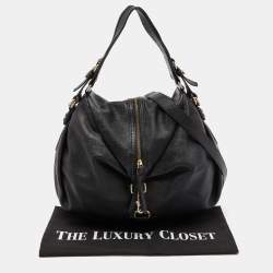 Givenchy Black Leather Zip Detail Hobo