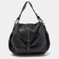 Givenchy Black Leather Zip Detail Hobo