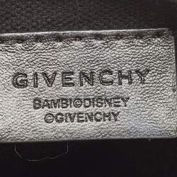 Pre Owned Givenchy Black Leather Graphic Print Zip Pouch