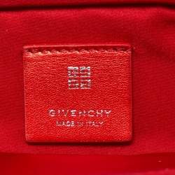 Pre Owned Givenchy Red Satin Mini Kenny Shoulder Bag