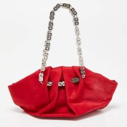 Pre Owned Givenchy Red Satin Mini Kenny Shoulder Bag