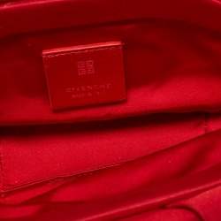 Pre Owned Givenchy Red Satin Mini Kenny Shoulder Bag