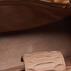 Pre Owned Givenchy Beige Watersnake Leather and Patent Leather Medium Obsedia Tote