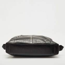 Pre Owned Givenchy Black Glossy Leather Studded Antigona Soft Satchel