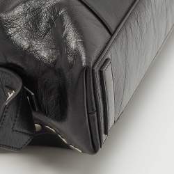 Pre Owned Givenchy Black Glossy Leather Studded Antigona Soft Satchel