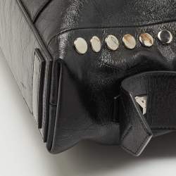 Pre Owned Givenchy Black Glossy Leather Studded Antigona Soft Satchel