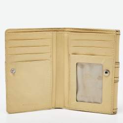 Givenchy Beige Leather Flap Compact Wallet