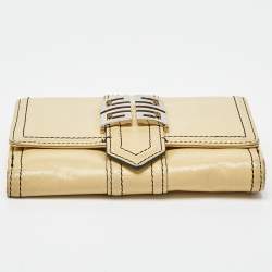 Givenchy Beige Leather Flap Compact Wallet